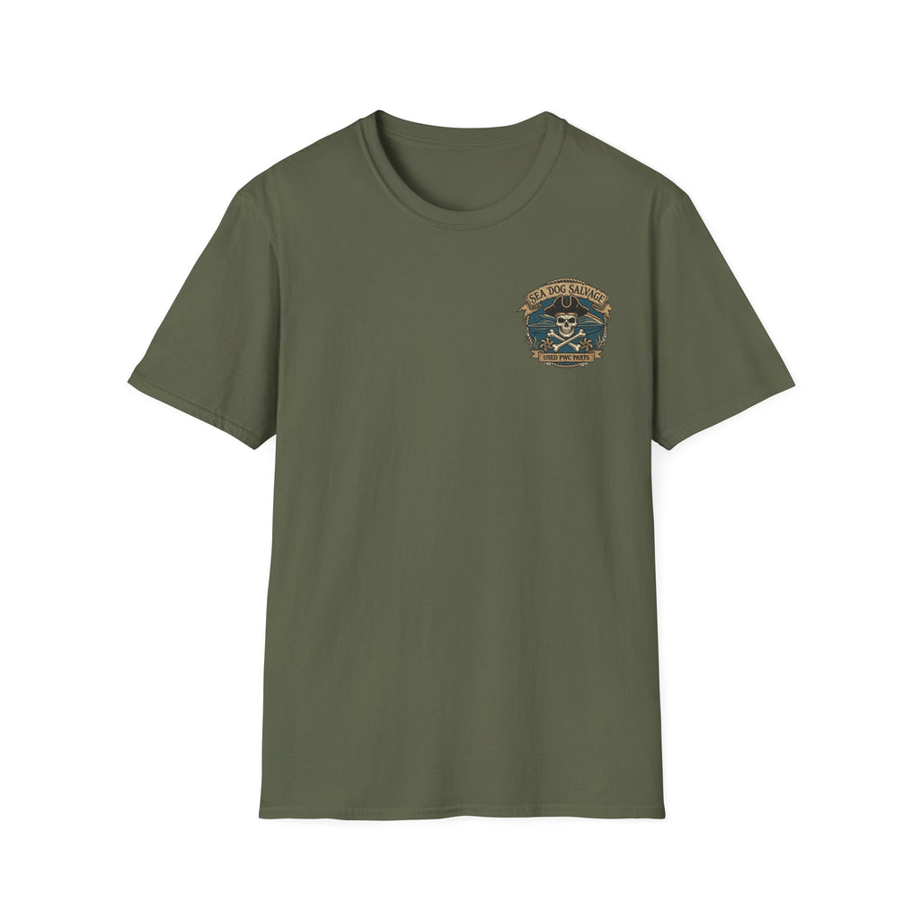 Sea Dog Salvage Vintage Skull T-Shirt — Nautical Boat Crew Tee