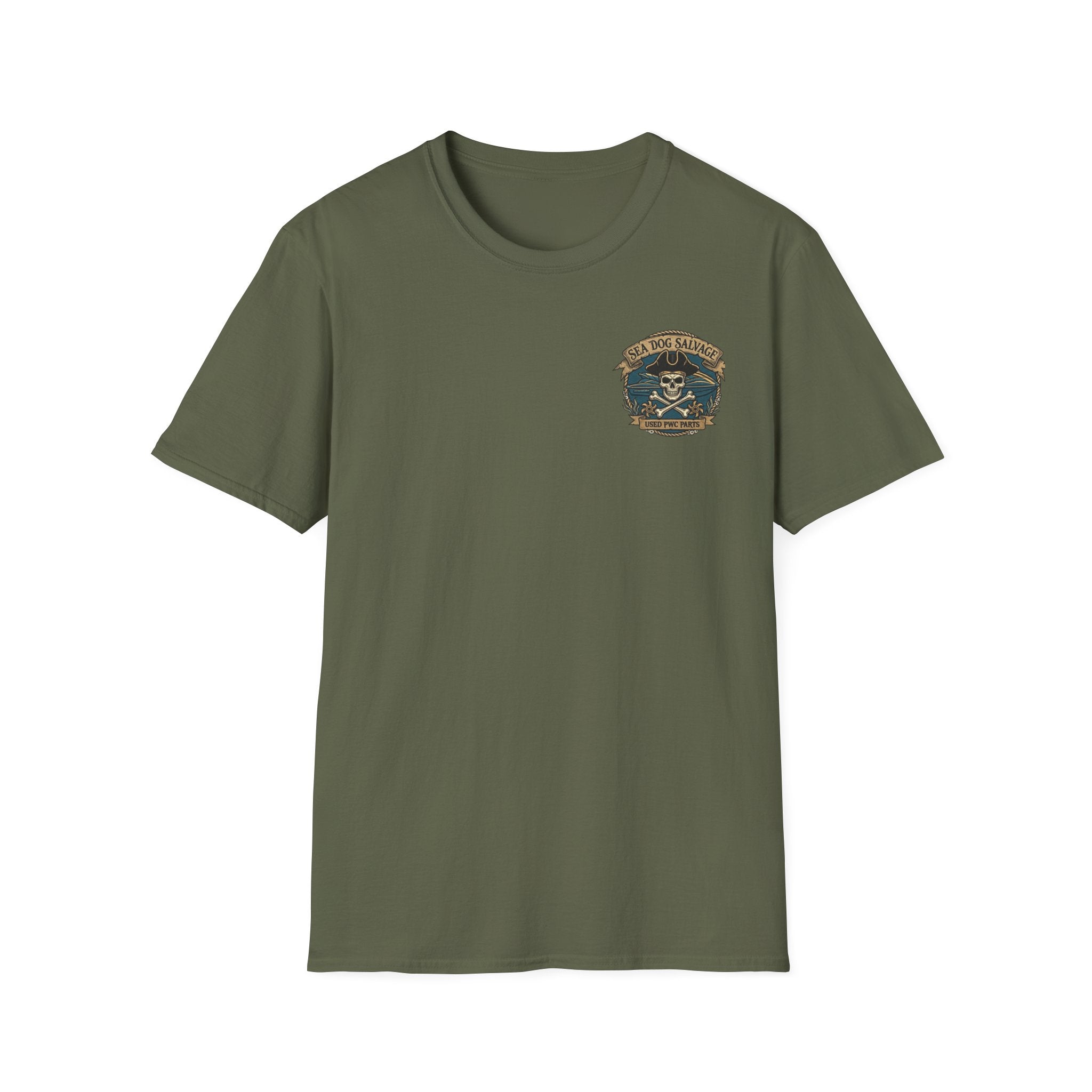 Sea Dog Salvage Vintage Skull T-Shirt — Nautical Boat Crew Tee