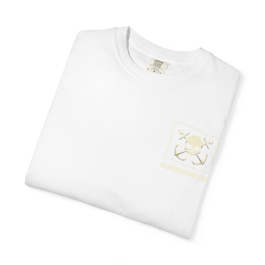 Sailor Skull Graphic T-Shirt — 'Mean Dog Sailing' Vintage Nautical Tee