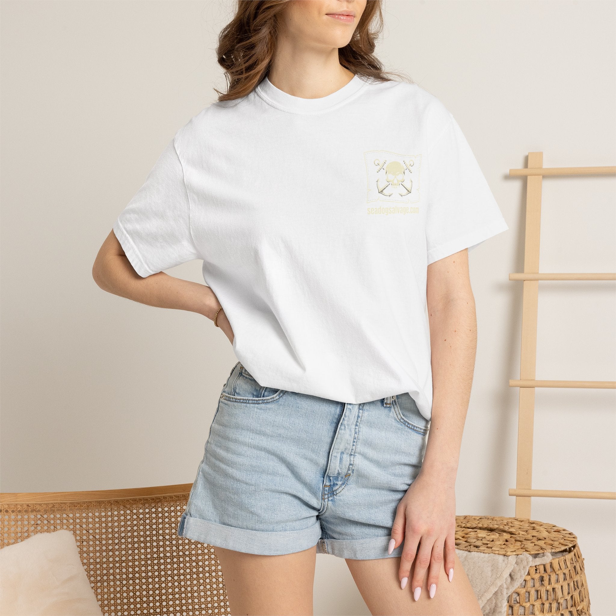 Sailor Skull Graphic T-Shirt — 'Mean Dog Sailing' Vintage Nautical Tee