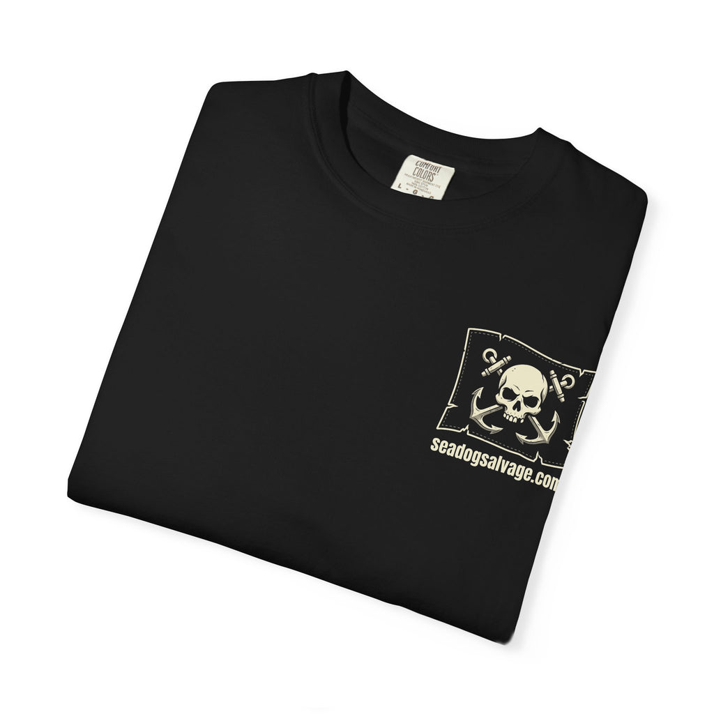 Sailor Skull Graphic T-Shirt — 'Mean Dog Sailing' Vintage Nautical Tee
