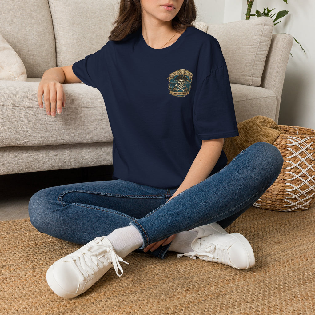 Sea Dog Salvage Vintage Skull T-Shirt — Nautical Boat Crew Tee