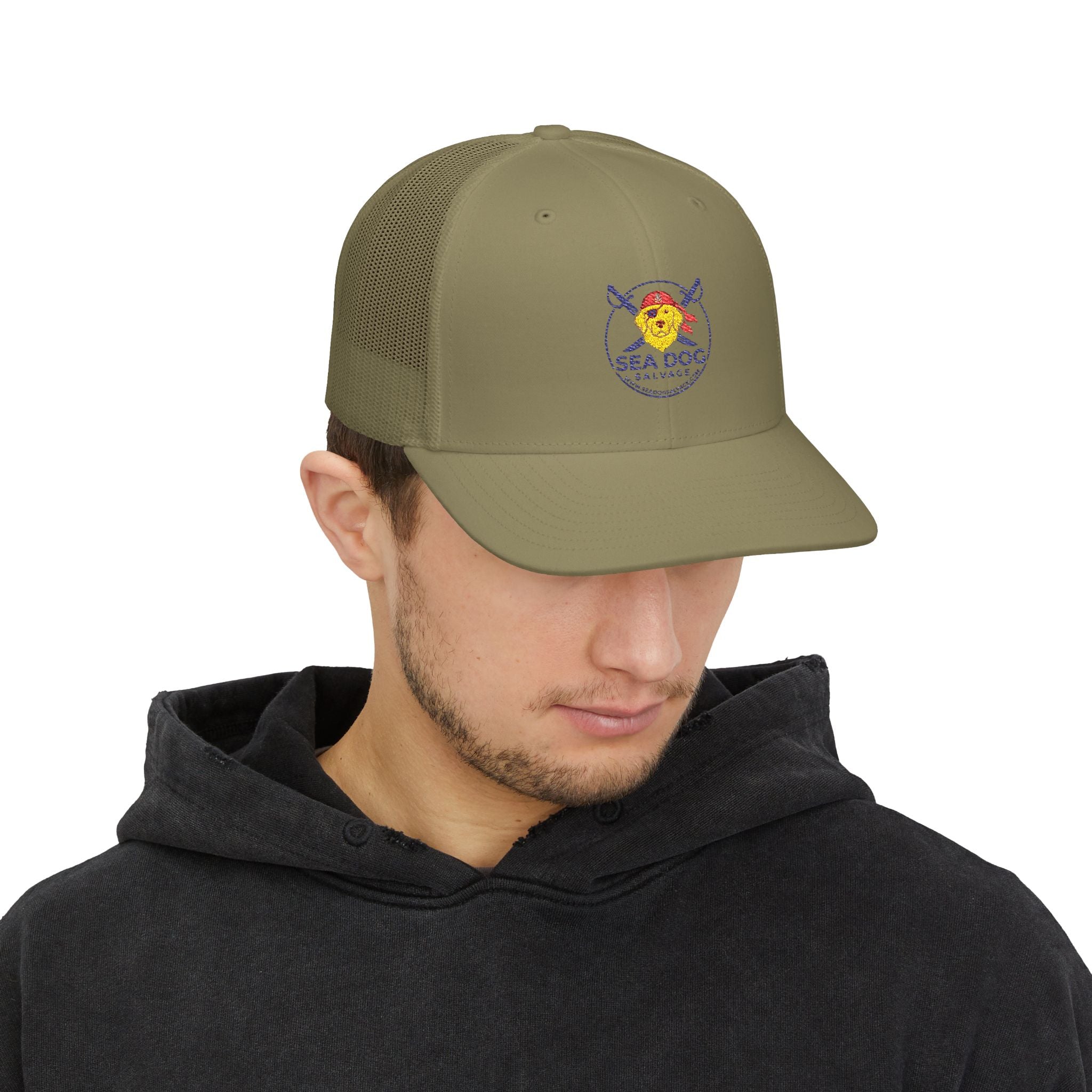 Sea Dog Trucker Cap - Embroidered Nautical Snapback Hat