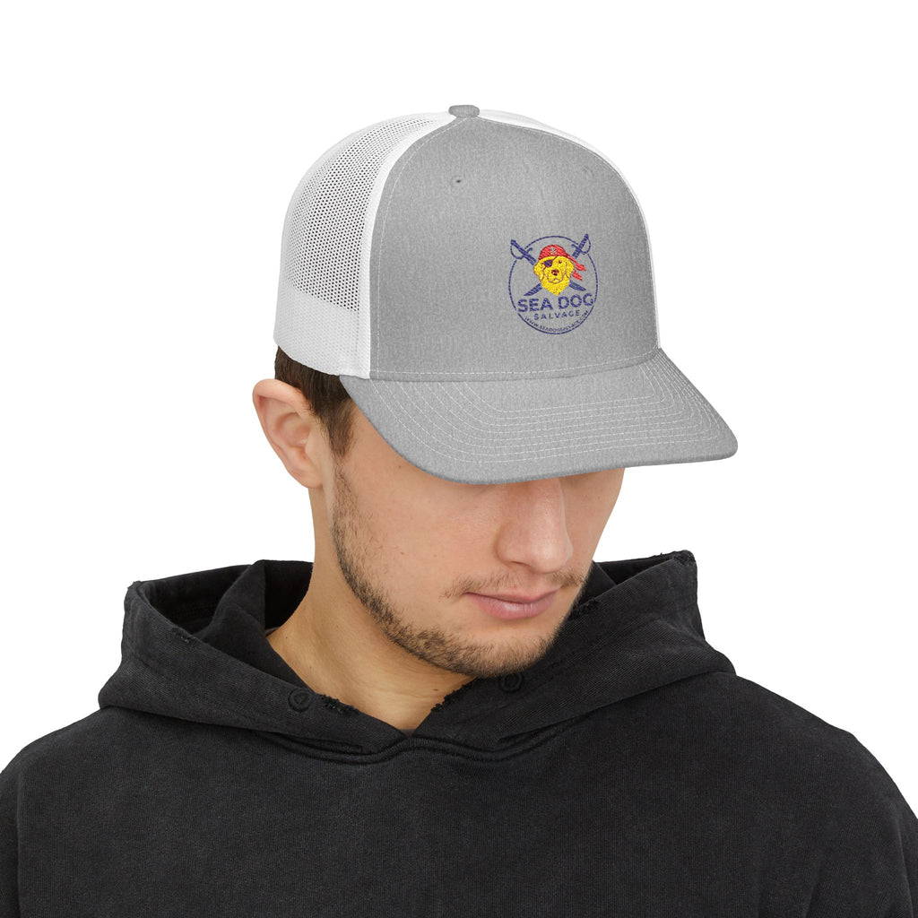 Sea Dog Trucker Cap - Embroidered Nautical Snapback Hat