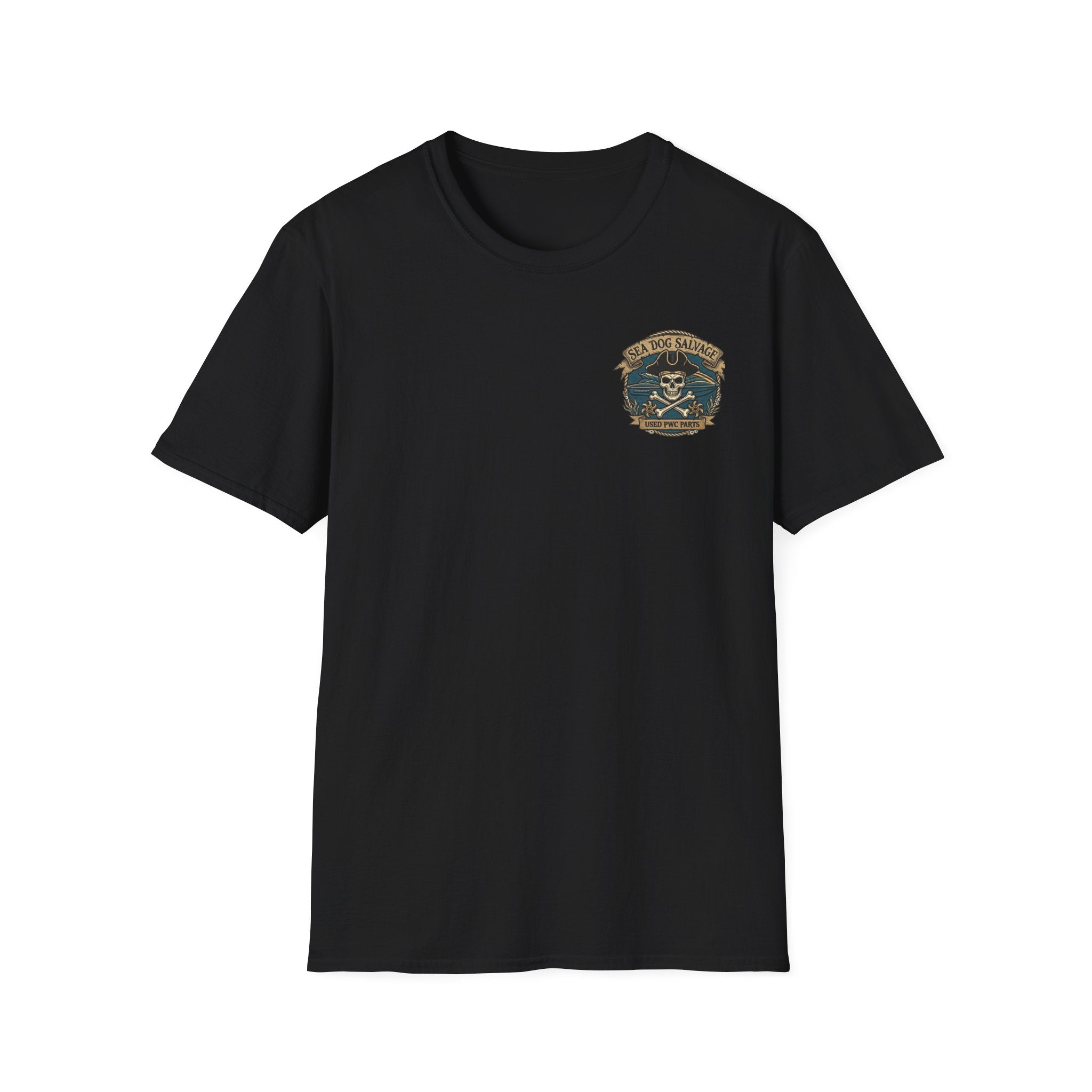 Sea Dog Salvage Vintage Skull T-Shirt — Nautical Boat Crew Tee