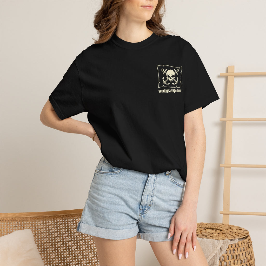 Sailor Skull Graphic T-Shirt — 'Mean Dog Sailing' Vintage Nautical Tee