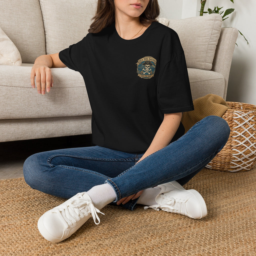 Sea Dog Salvage Vintage Skull T-Shirt — Nautical Boat Crew Tee