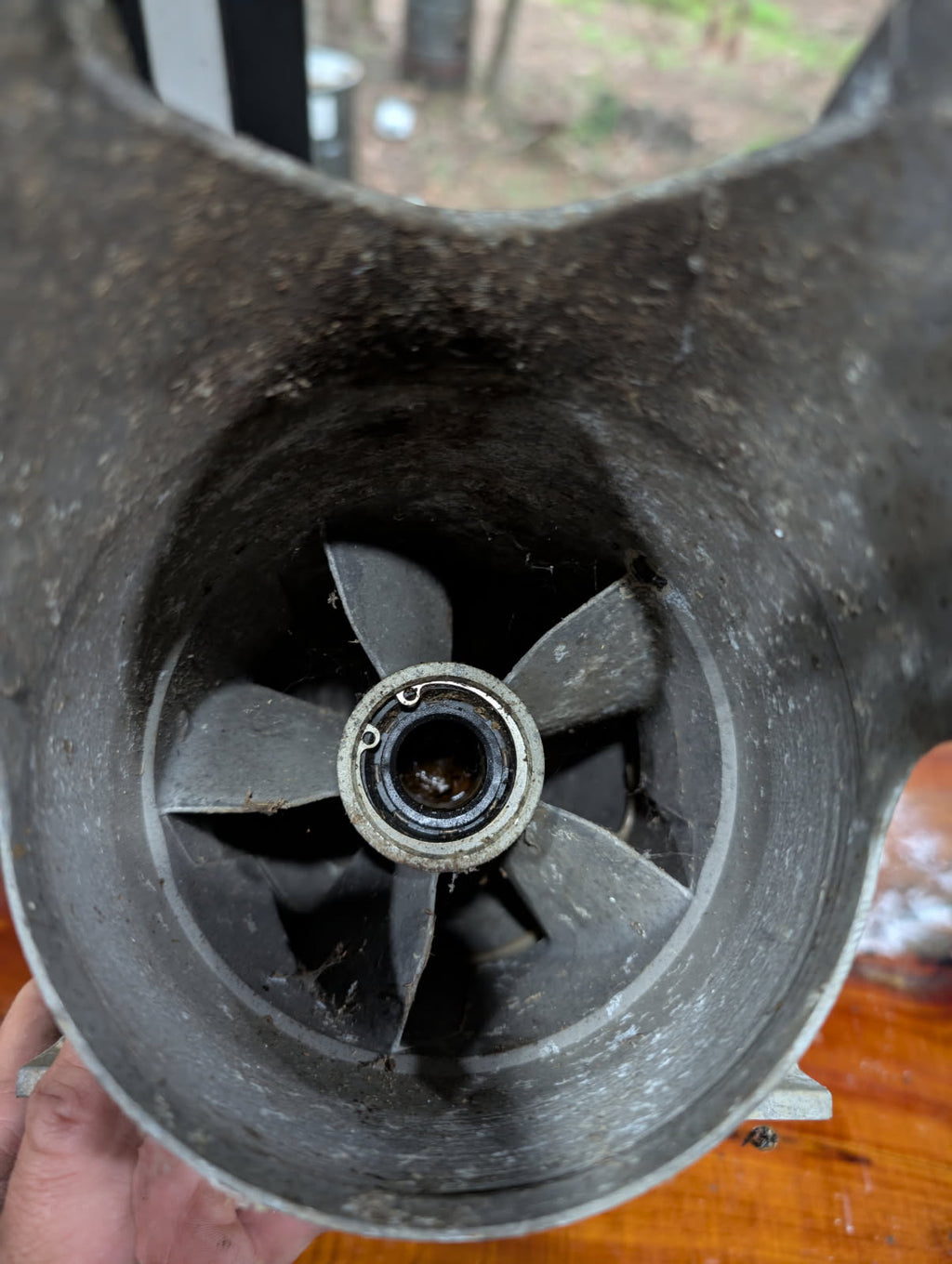 Yamaha Wave Raider jet pump housing interior showing wear ring and stator vanes
