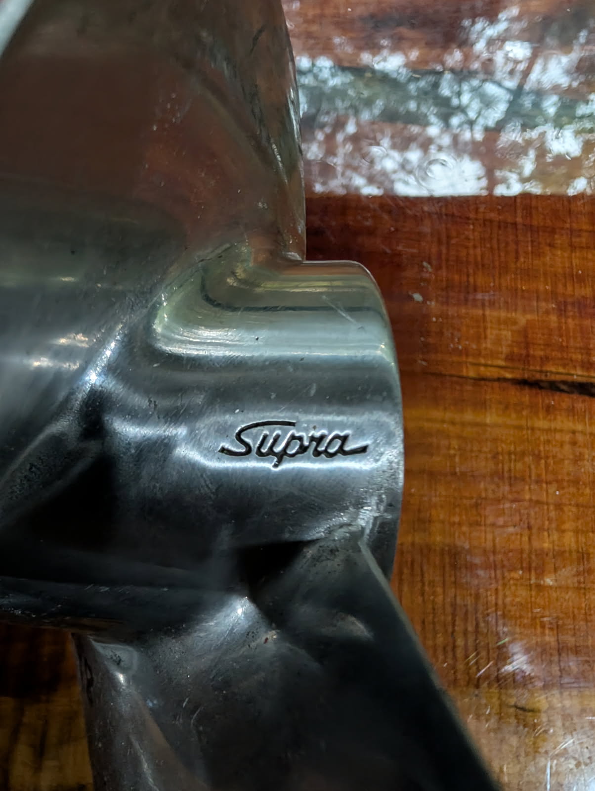 Supra branding on impeller blade