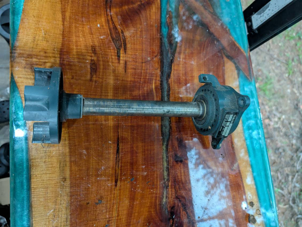 Yamaha JD-3 midshaft assembly full view with bearing housing and drive coupler